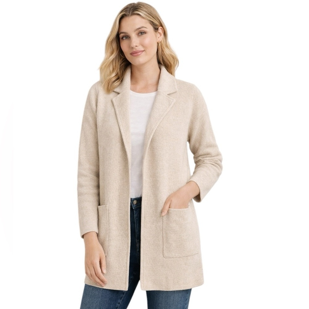 J.Crew - Sophie Open Front Sweater Blazer Beige Sz M